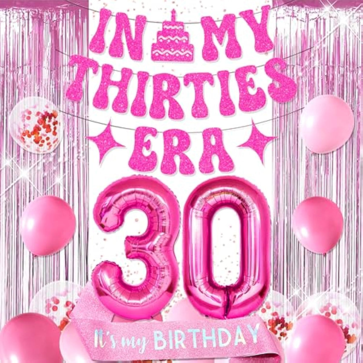 30Th Birthday Decorations For Her Happy 30Th Birthday Decorations In My Thirties Era Party Decorations Number 30 Balloons For Women Men Birthday Party Decoration