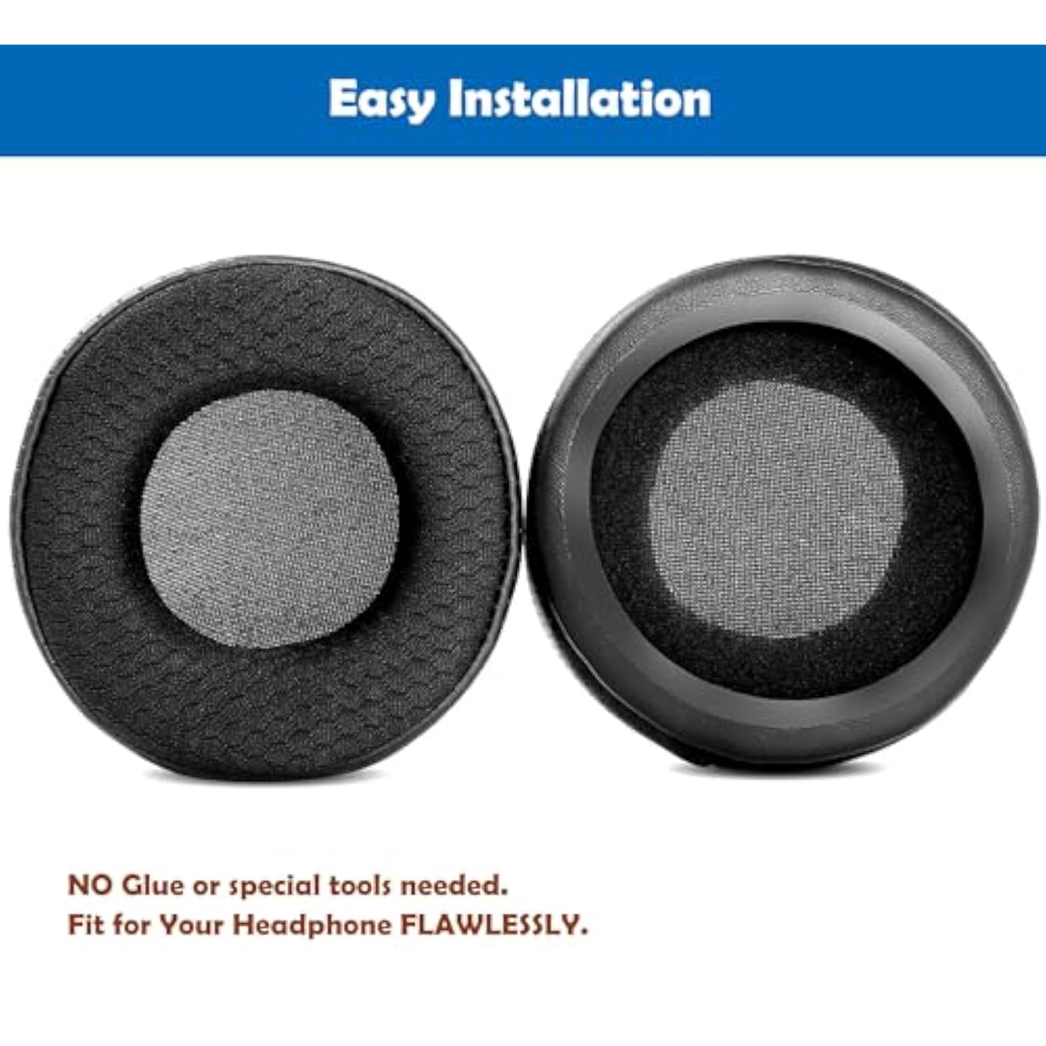 Breathable Earpads Cushion Replacement Compatible With Jvc Harx300 Ha Rx300 Headphone Ear Pads With Mesh Fabric/Punched Protein Leather And Memory Foam