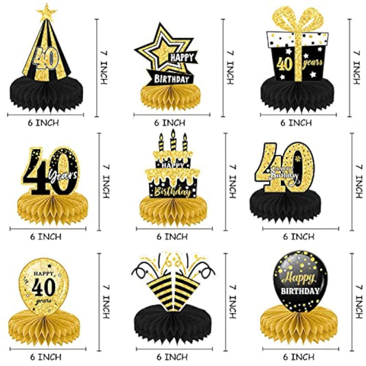 Rose 40Th Birthday Decorations Women 9 Pieces Centerpieces For Tables 