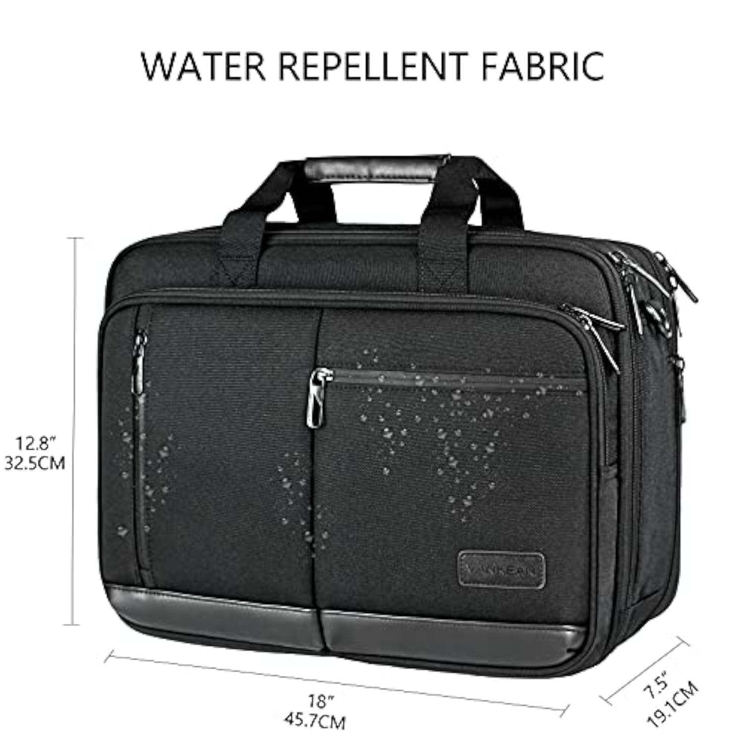 Laptop Briefcase For Men Women, 17.3 Inch Laptop Bag Water Repellent & Expandable Messenger Bag With Strap, Premium Shoulder Bag Womens Briefcase Computer Bag For Travel/Business, Black