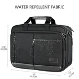 Laptop Briefcase For Men Women, 17.3 Inch Laptop Bag Water Repellent & Expandable Messenger Bag With Strap, Premium Shoulder Bag Womens Briefcase Computer Bag For Travel/Business, Black