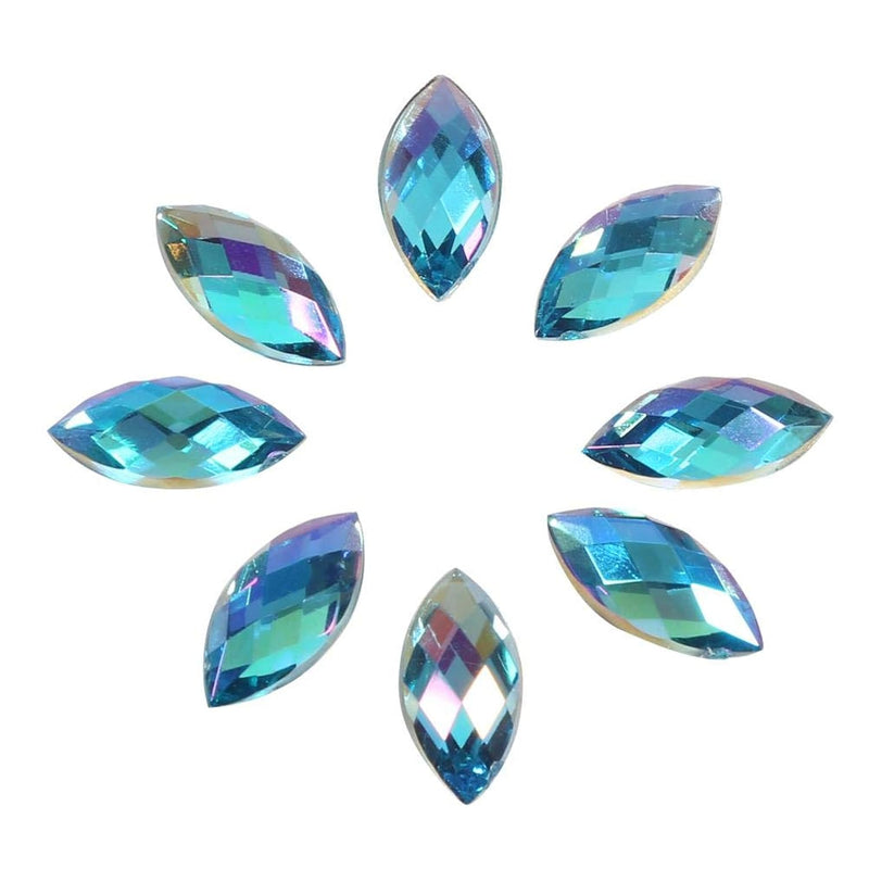 500Pcs Crystal Rhinestone Horse Eye Shape Ab Gems Acrylic Rhinestone 7 * 15Mm