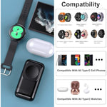 Portable Watch Charger, 6000Mah Watch Charger For Galaxy Watch 7/Ultra/6/6 Classic/5 Pro/5/4 Classic/4/3/Active 2, 2 In 1 Phone And Watch Charger For Galaxy S25 Ultra/S24 Ultra/Z Fold6/Z Flip6/S23