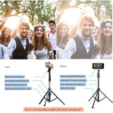 51" Professional Selfie Stick Tripod, 100% All Aluminum Stick & Legs, Lightweight, Detachable Bluetooth Remote, Portable All In One, Compatible With Iphone & Android, Non Skid Feet, Black