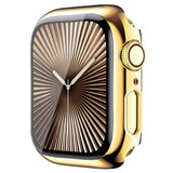 42Mm Hard Plated Case For Apple Watch Series 11 10 42Mm Tempered Glass Screen Protector Case, Full Coverage Ultra-Thin Shockproof Bumper Iwatch Cover (Gold, 42 Mm)