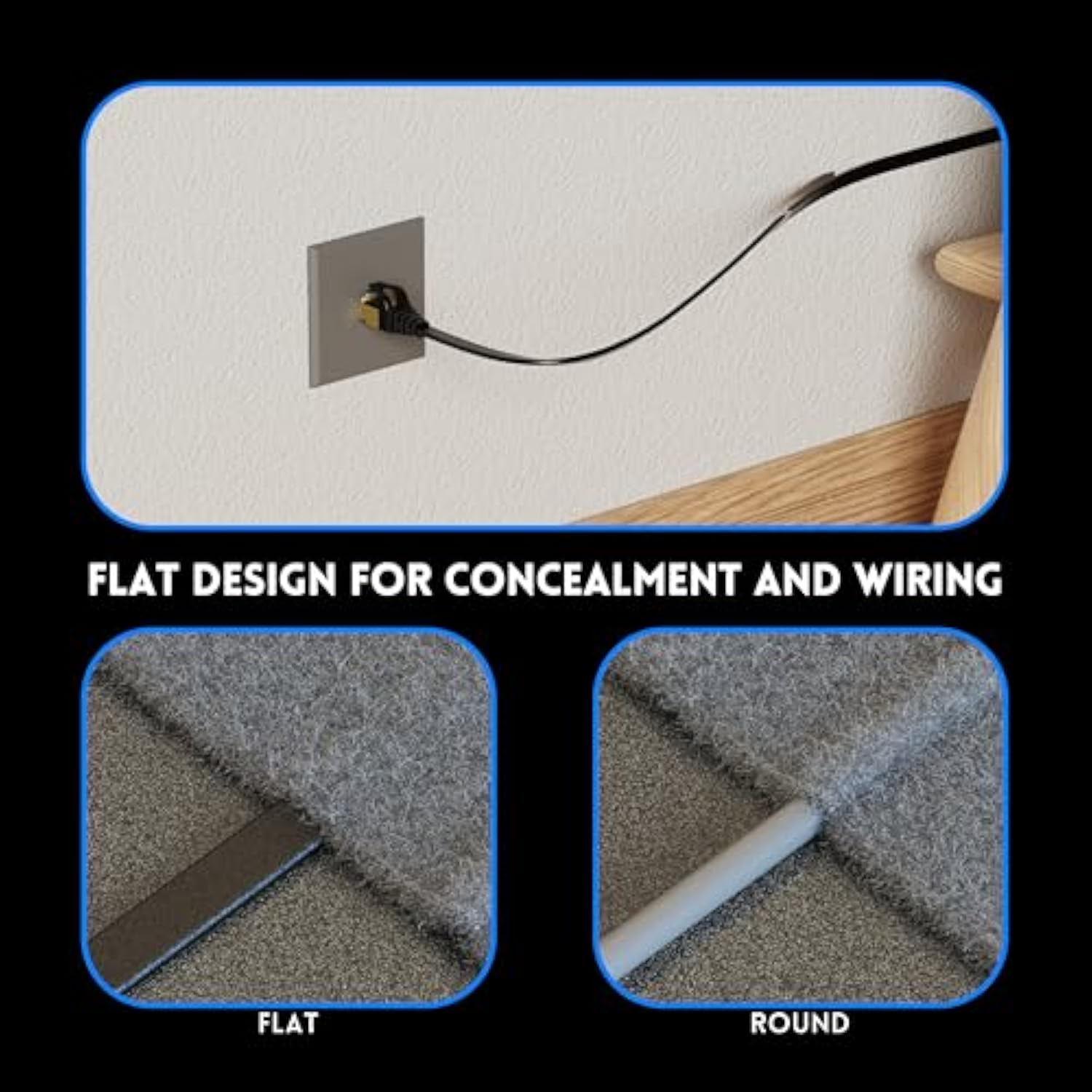 Cat 7 Ethernet Cable 75Ft Shielded,Flat Ethernet Patch Cables - High Speed Int