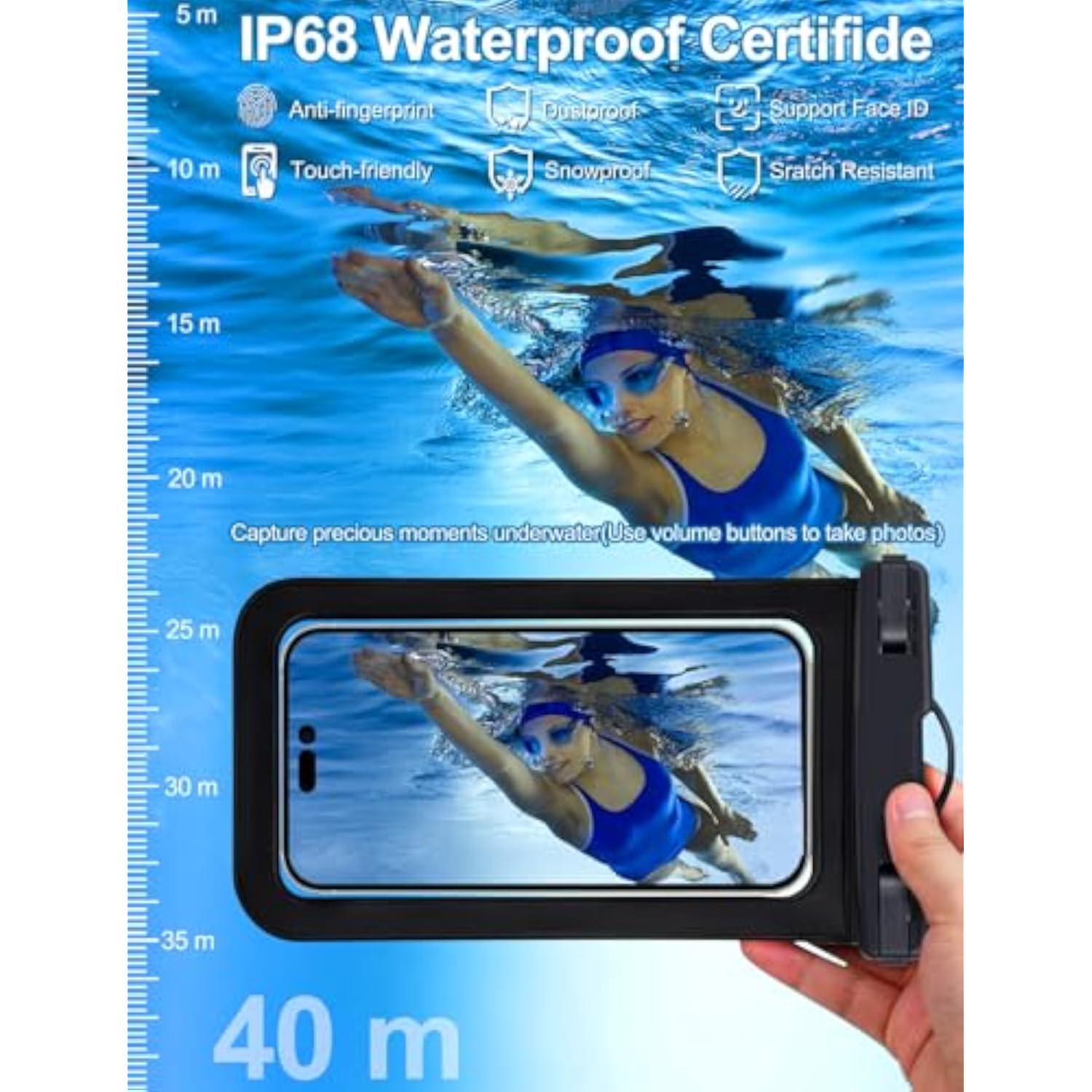 Multicolor Waterproof Phone Pouches, 5 Pack, IP68 Protection, Beach Cruise for iPhone and Samsung, Lanyard Included, Various Colors
