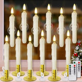 Window Candles, 12 Pack Flameless Christmas Window Candle With 2 Remote Timers, Battery Operated Window Candles With Candle Holders & Suction Cups For Christmas Decoration