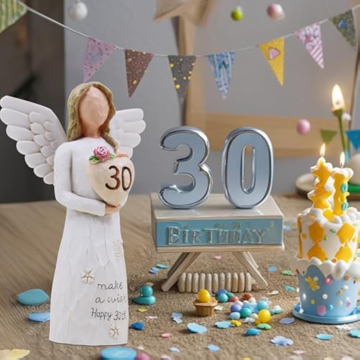 30th Birthday Decorations and Hand-Painted Figurine Gift for Her