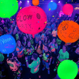 Mega-L Glow In The Dark Party Supplies,4 Pcs 32 Inch Round Neon Balloons For Glow Party Arches/Garlands,Glow Under Black Lights,Used For Neon Party,80S Party, Birthday, Weeding, Carnivals, Raves