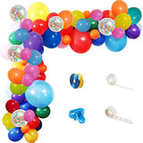 114pcs Rainbow Balloon Arch Kit, Multicolor Latex  Confetti Balloons for Party