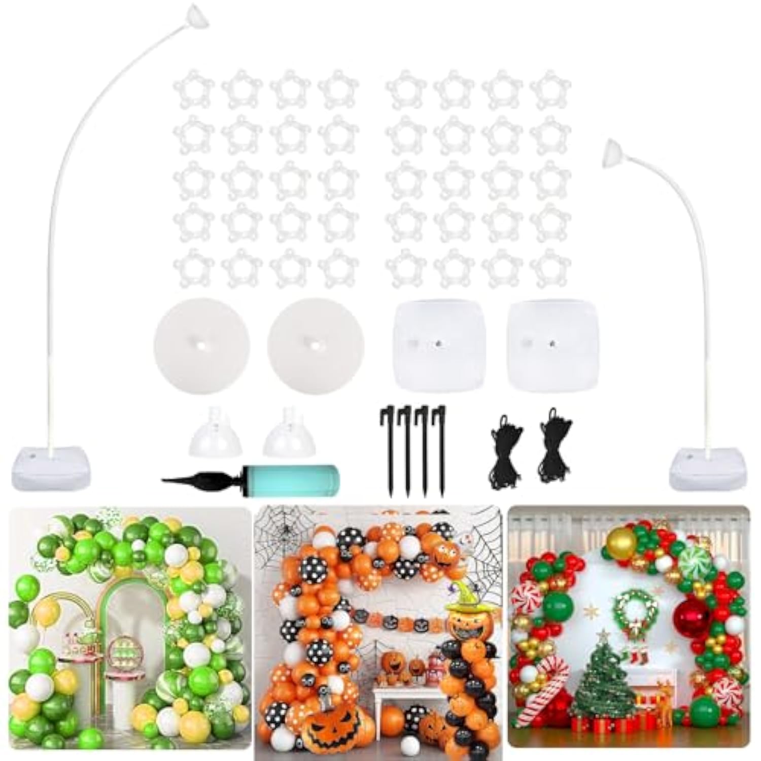 Balloon Arch Kit Balloon Arch Stand With Base, 9.35Ft & 6Ft High Free Bending Half Arch Balloon Stand For Wedding Birthday Party Baby Shower Yard Lawn Graduation Decorations