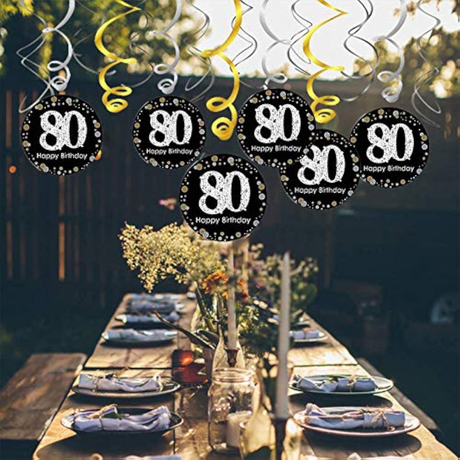 80Th Birthday Party Decorations Kit- Gold Glittery Cheers To 80 Years