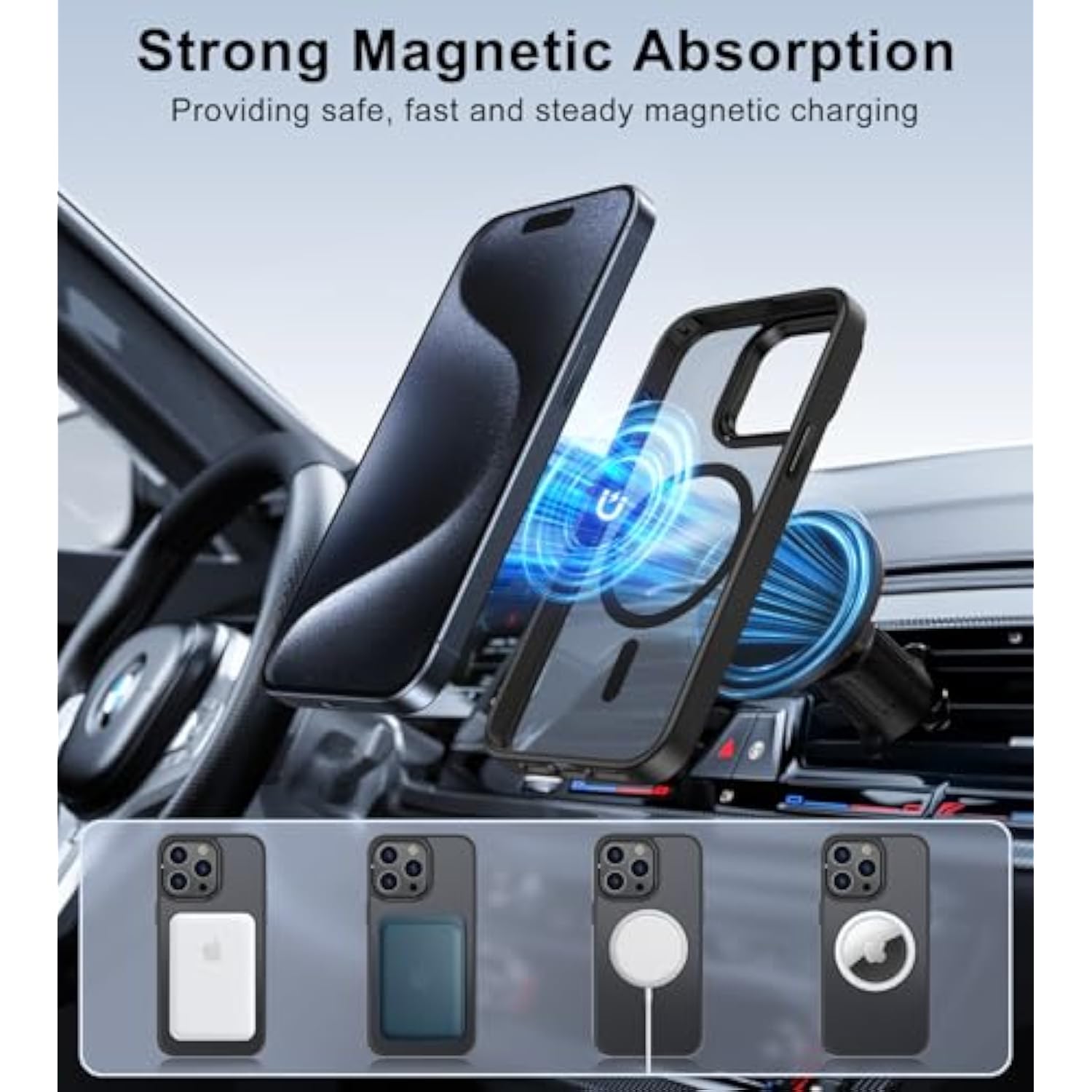 For 15 Pro Case: Magnetic Translucent Matte Phone Cover With Kickstand | Slim Shockproof Protective Drop Protection Cases & Lightweight Rugged Tpu Frosted Phonecase