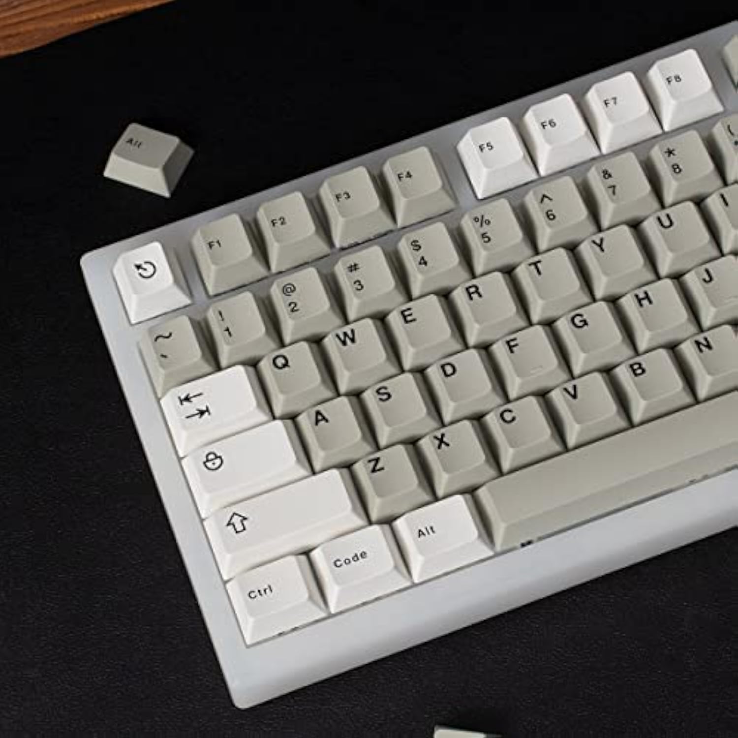 121 Keys White Gray Keycaps Cherry Profile Doubleshot Keycap Suitable For 61/6
