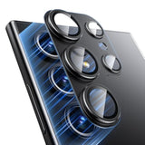 For Samsung Galaxy S24 Ultra Camera Lens Protector, [Full Protection] [Powerful Strength Adsorption] Matte Alloy Metal Ring Glass Camera Screen Protector For Galaxy S24 Ultra,Black