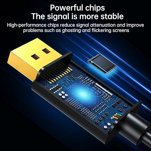 DP to HDMI Cable 4K 60Hz Gold Plated, 10ft/3m DisplayPort to HDMI Male to Male Adapter Cable for PC Laptop TV Monitor Projector, Gold Plated