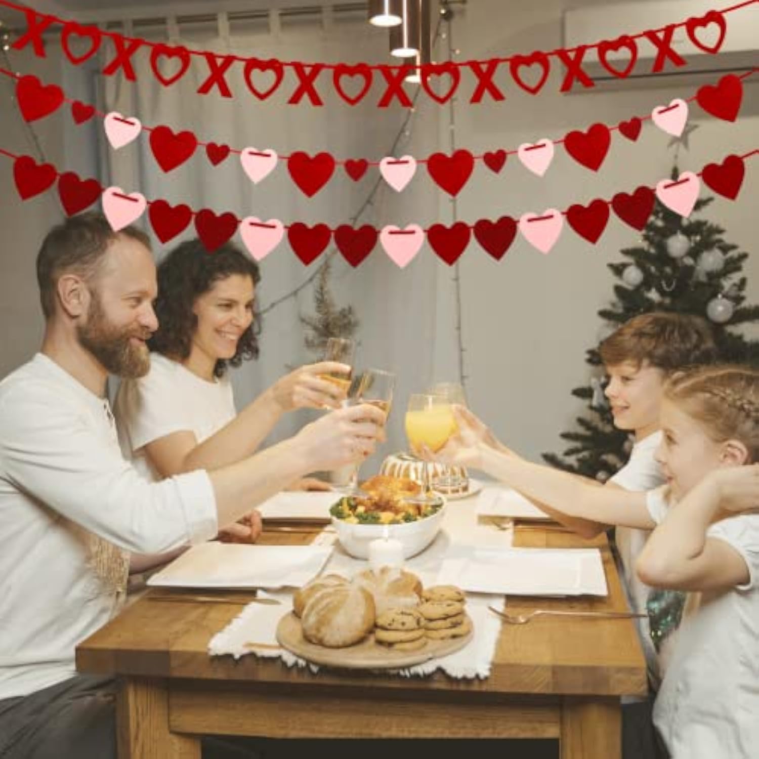 4Pcs Valentines Day Decorations Set No Diy Required Be Mine Love Heart