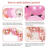 164Pcs Rose Gold Pink Balloons Garland Arch Kit Light Pink Gold White Confetti Latex Metallic Balloons For Birthday Decorations Baby Shower Wedding Graduation Mothers Day Party Decorations