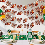 Football Party Decorations Banner Set - 4Pcs Hanging Garland Banners Paper Cutouts For Birthday, Sports Themed Game Day Tailgate Supplies Classroom Home Decor