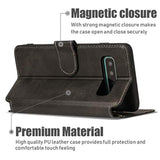 For Samsung Galaxy A50 A50S A30S Case Premium Pu Leather Simple Wallet Case [Card Slots] [Hands-Free Kickstand] [Magnetic Closure] Shockproof Flip Cover For Galaxy A30S/A50/A50S - Black
