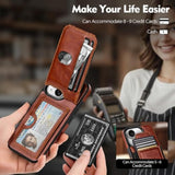 Brown iPhone 13 Case with Wallet and Card Holder