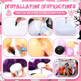 2 Sets Pink Purple Halloween Balloon Column Kit with Ghost Star Foil Balloons Decor