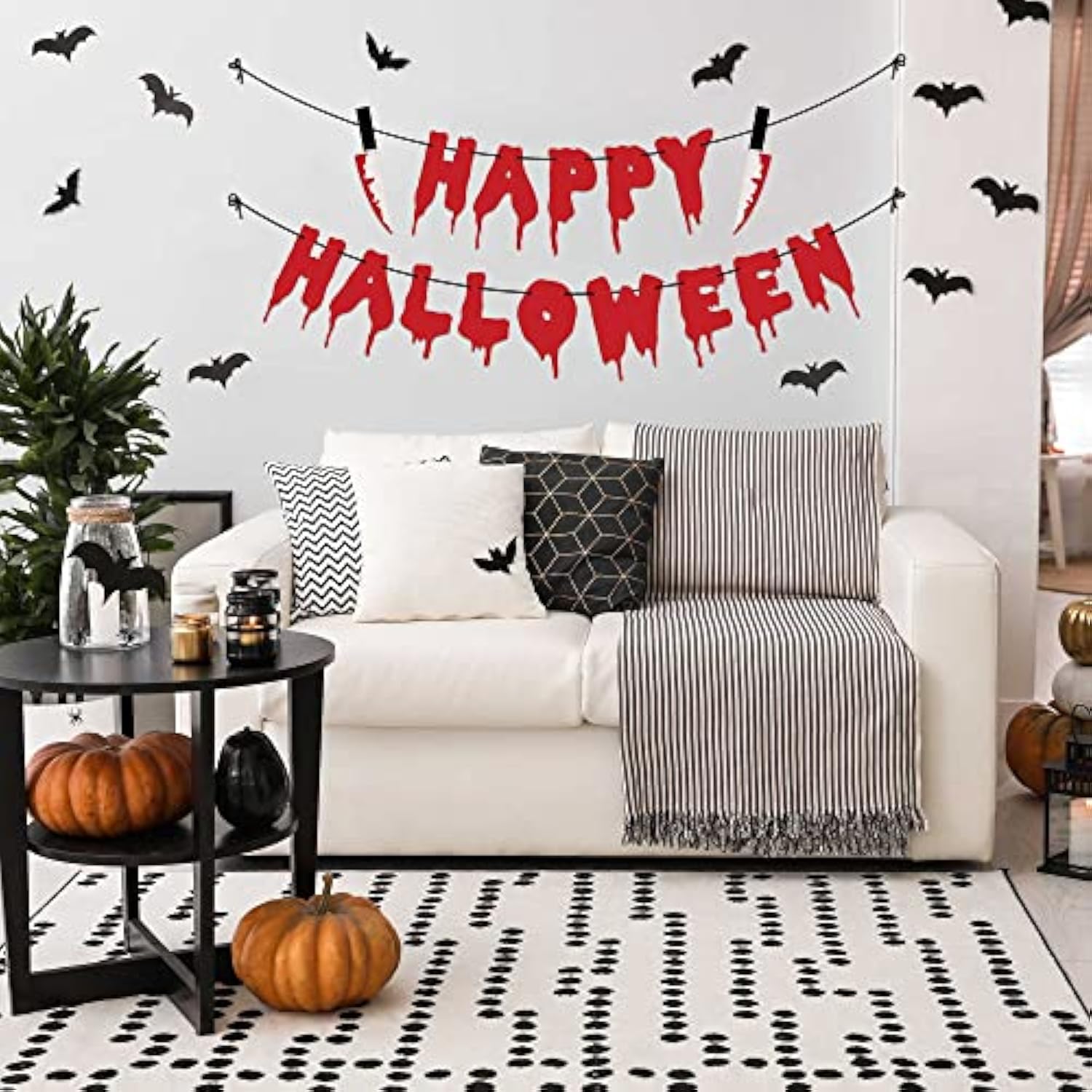 Pre Strung Happy Halloween Banner 8ft Garland Scary Killer Party Decor