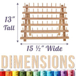 Us Art Supply Premium 60-Spool Thread Holder: Wooden Sewing & Embroidery Thread Storage Organizer