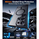 Magnetic For Samsung Galaxy S24 Ultra Case, [Innovate Stand][Military Grade Drop Protection][Non Slip][Translucent Matte] Shockproof Phone Case For Galaxy S24 Ultra 6.8" 2024 -Black