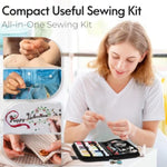 Sewing Kit Gifts For Mom Grandma Women Men Adults Kids Teen Beginner Traveler, Portable Sewing Supplies Accessories Contains Thread, Needles, Scissors, College Dorm Room Essentials (Black, M)