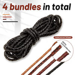 8Yd Braided Leather Cord Antique Genuine Leather Strap Folded Bolo Tie Cord Rope Lace For Necklace Bracelet Pendent Jewelry Making Beading Braiding (Black, Brown,Tan, Reddish Brown,4 Mm)