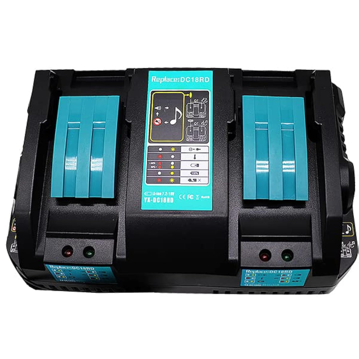 18V Dc18Rd Dual Charger Compatible With Chargers Dc18Rc Dc18Rf Dc18Sf Suitable For Makita Bl1860 Bl1850 Bl1840 Bl1830 Bl1815
