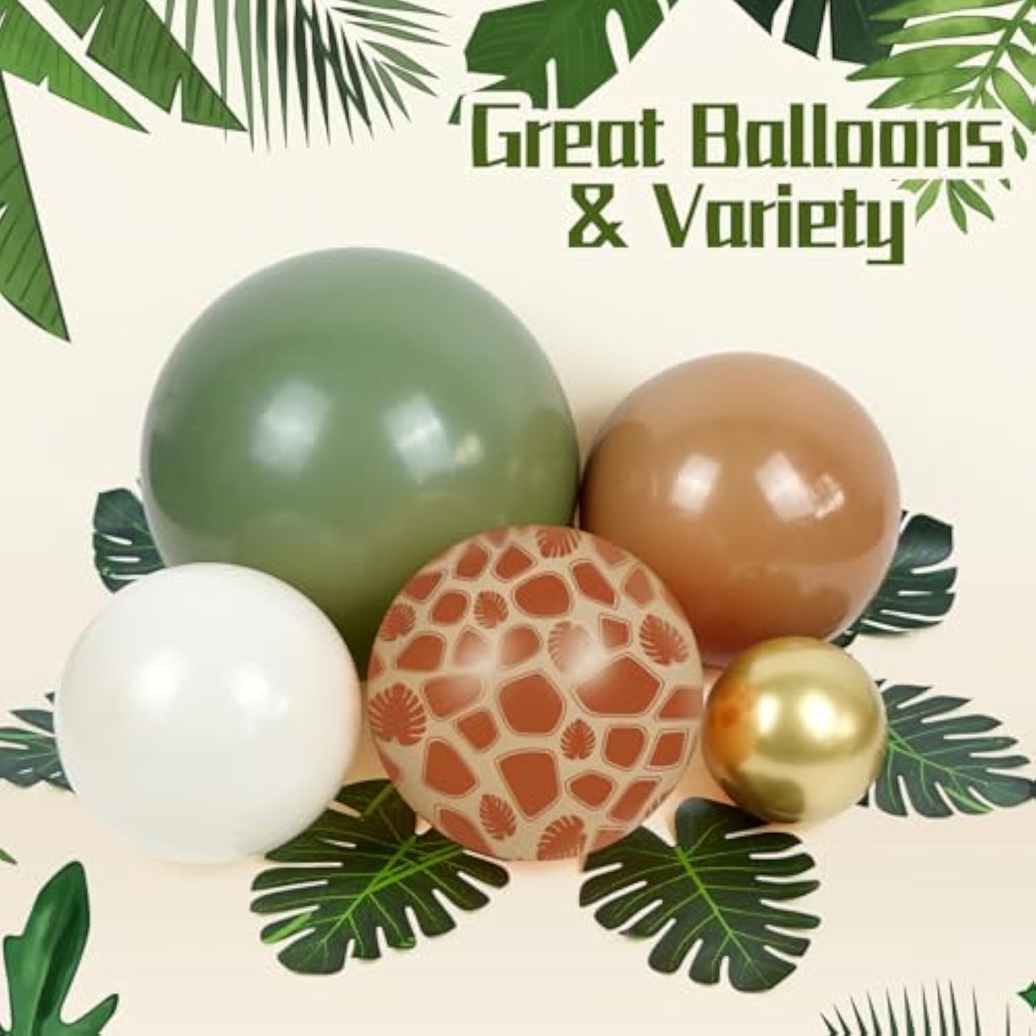 Safari Balloon Garland Kit 152pcs Jungle Theme Decor for Baby Showers & Birthday Parties
