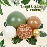 Safari Balloon Garland Kit 152pcs Jungle Theme Decor for Baby Showers & Birthday Parties
