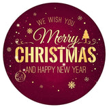 Red Gold Merry Christmas And Happy New Year Party Favor Stickers Seals Labels - 2 Inch - 50 Count