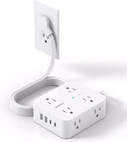 Heavy Duty Metal Power Strip 16 Outlets 6FT Extension Cord 15A 1875W Wall Mount Yellow