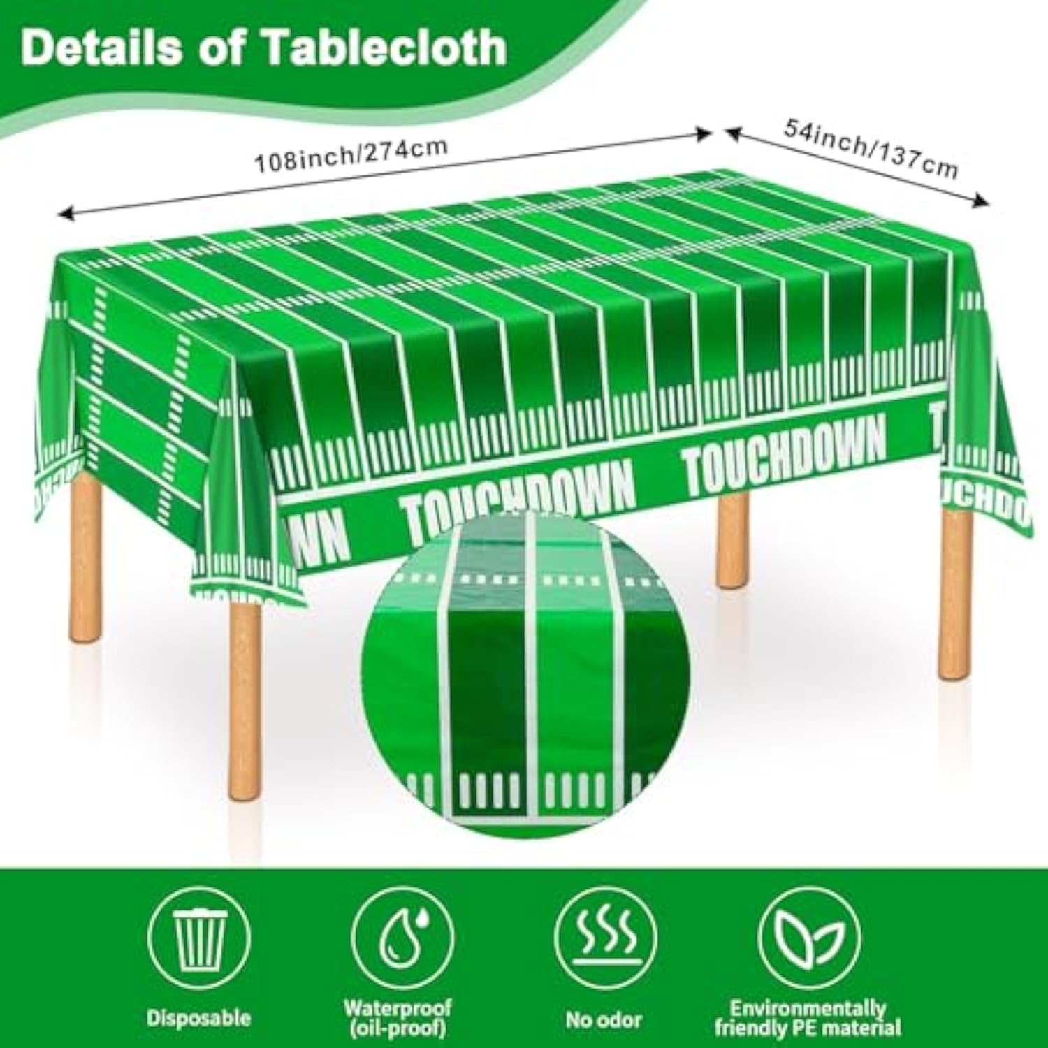 148Pcs Football Balloon Garland Arch Kit, Green Black Brown White Balloons With Foil Footballs, Mylar Stars, Tablecloth, Game Time Banner For Birthday,Super Bowl, Sports Party Decorations