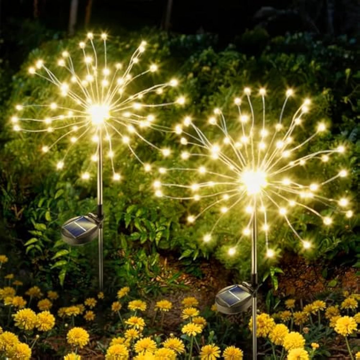 Solar Lights Outdoor Decorative: Bendable Copper Wire With 120 Led Firework Beads - Waterproof Diy Warm Fun Decorating Yard Garden Patio - Christmas Gifts For Homeowner Over 30