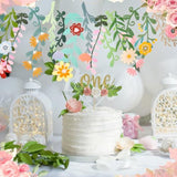 4 Pcs Flower Banner Garland Wildflower Party Decorations Groovy Boho Floral Spring Leaf Banners For Girl Women Birthday Bridal Baby Shower Garden Wedding Wall Classroom Backdrop Party Supplies