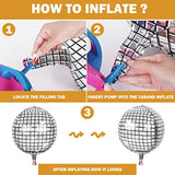 8pcs 22" Silver Disco Ball Foil Balloons with Stars – 70s Party, Birthday & Event Decor