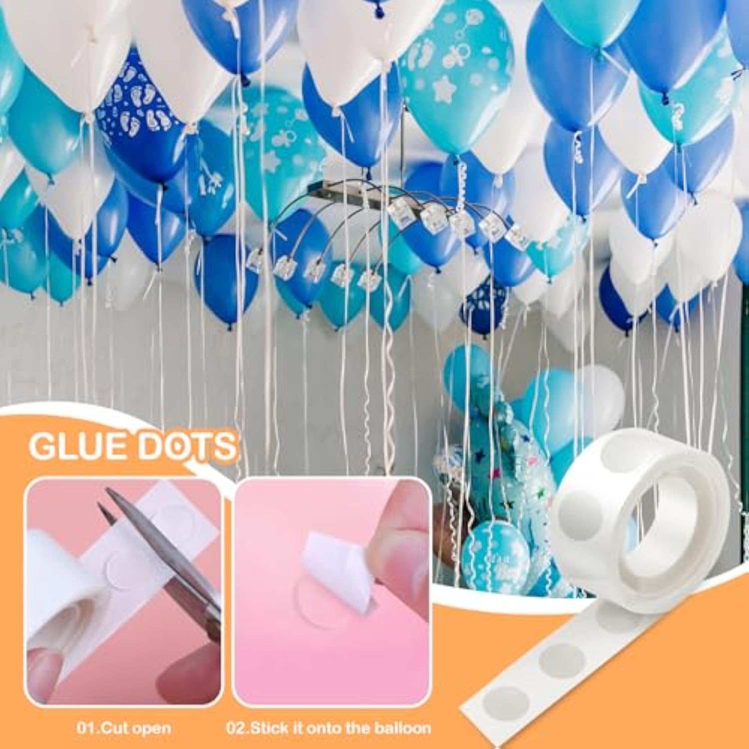 1000Pcs Glue Point Clear Balloon Glue Removable Adhesive Dots Double Sided Dots Of Glue Tape For Balloons Craft Glue Points Dots Sticky Dots Or Wedding Decoration