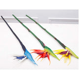 3 Pcs Large Bird Of Paradise 32 Inch Permanent Flower,Uv Resistant No Fade Flower Part Is Made Of Soft Rubber Pu,Artificial Flower Plants For Home Office,Flower Stem 1/2 Inch,Orange Red