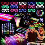 258-Piece Glow Party Set with Wands, LED Glasses, and Glow Sticks