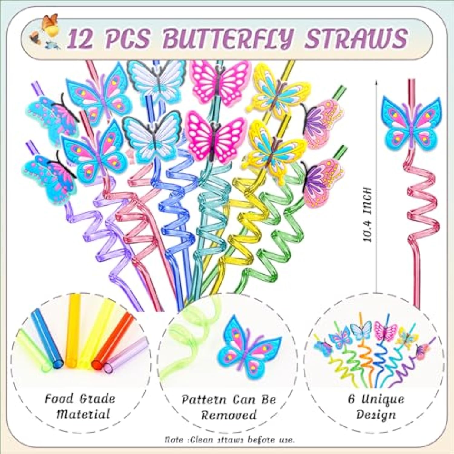 144 Pcs Butterfly Party Favors Set With Butterfly Straws Keychains Slap Bracelet Tattoo Stickers Wristbands Hair Clips Goodie Bags Butterfly Party Supplies Butterfly Birthday Decorations