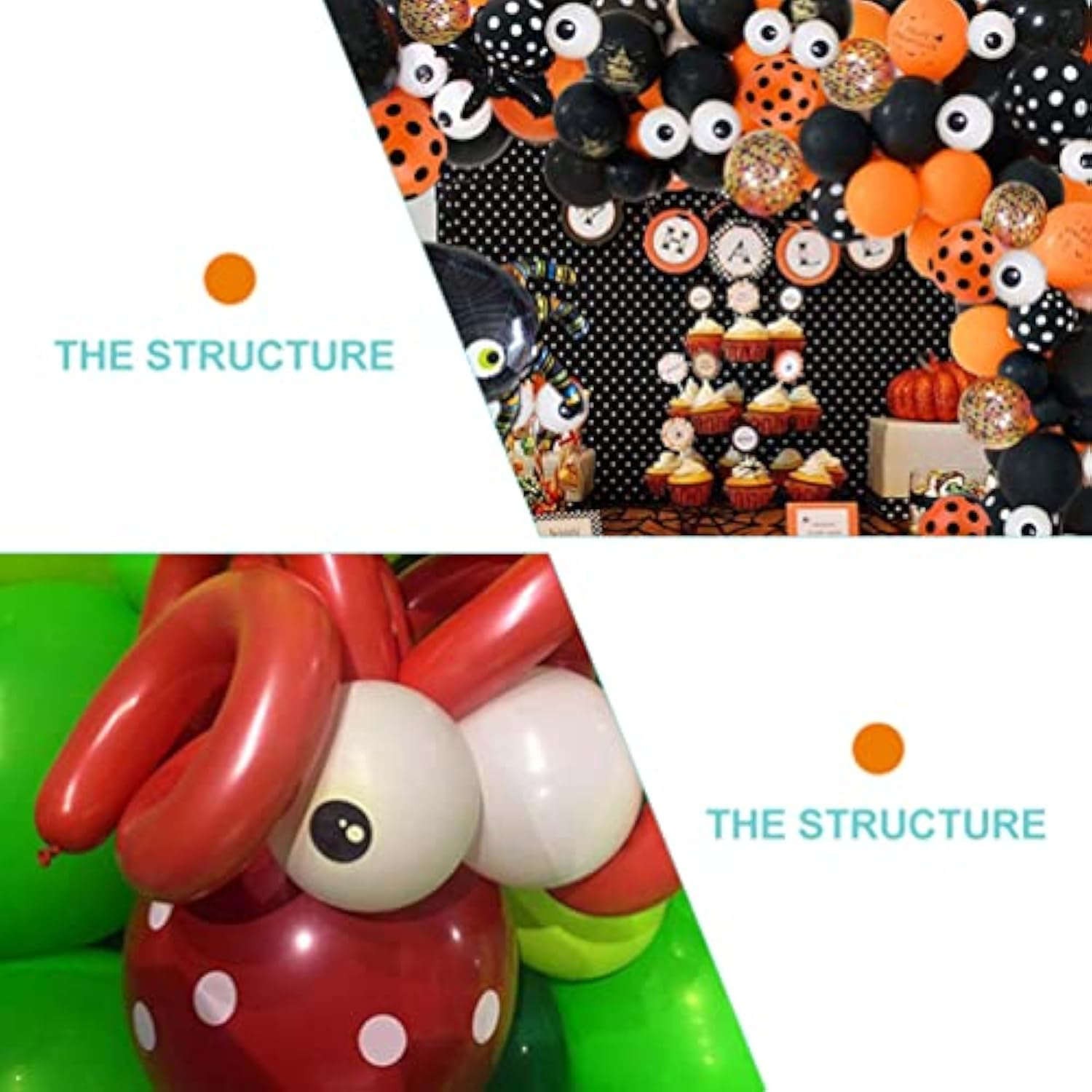 100Pcs Halloween Eyeball Balloons - Funny Latex Party Supplies & Balloon Arch Kit