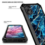 Designed For Cloud Mobile Stratus C8 Phone Case With [Tempered Glass Screen Protector], Full-Body Protective Shockproof Rugged Bumper Cover Case (Marble Sapphire)