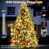Christmas Tree Lights, 400 Led 8.2Ftx16 Line String Lights Plug In, Cascading Twinkle Lights For Xmas Tree With Timer Memory Function 8 Modes For Indoor Outdoor Wedding Party Decoration (Warm White)