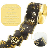 2 Rolls 40 Yards Christmas Snowflake Ribbon 2.5 Inch Christmas Black A