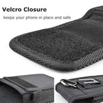 Phone Holster For Samsung Galaxy S25 Ultra S24 Plus S23 S22 S21 Fe S20 Note 20 A35 A16 A23 A15 A51 A71, Moto G Stylus 5G Nylon Cell Phone Belt Clip Holster Carrying Pouch W Card Holder,Black